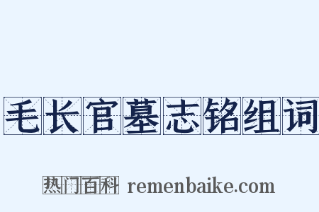 毛长官墓志铭组词是什么意思的图片